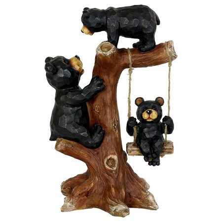 EXHART Resin Multi-color 14 in. Bear Family Garden Statue 15230-RS